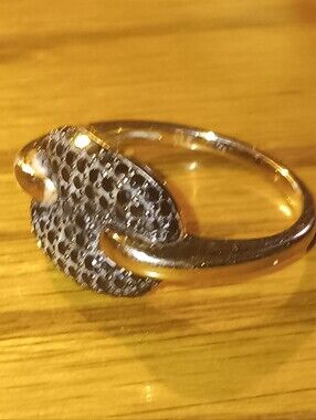 18k Over 925 Black Diamond Milor Italy Ring